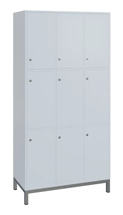 SBS-3333 šatní skříň 9-boxová, 1800x900x400 mm, kovové nohy, bílá